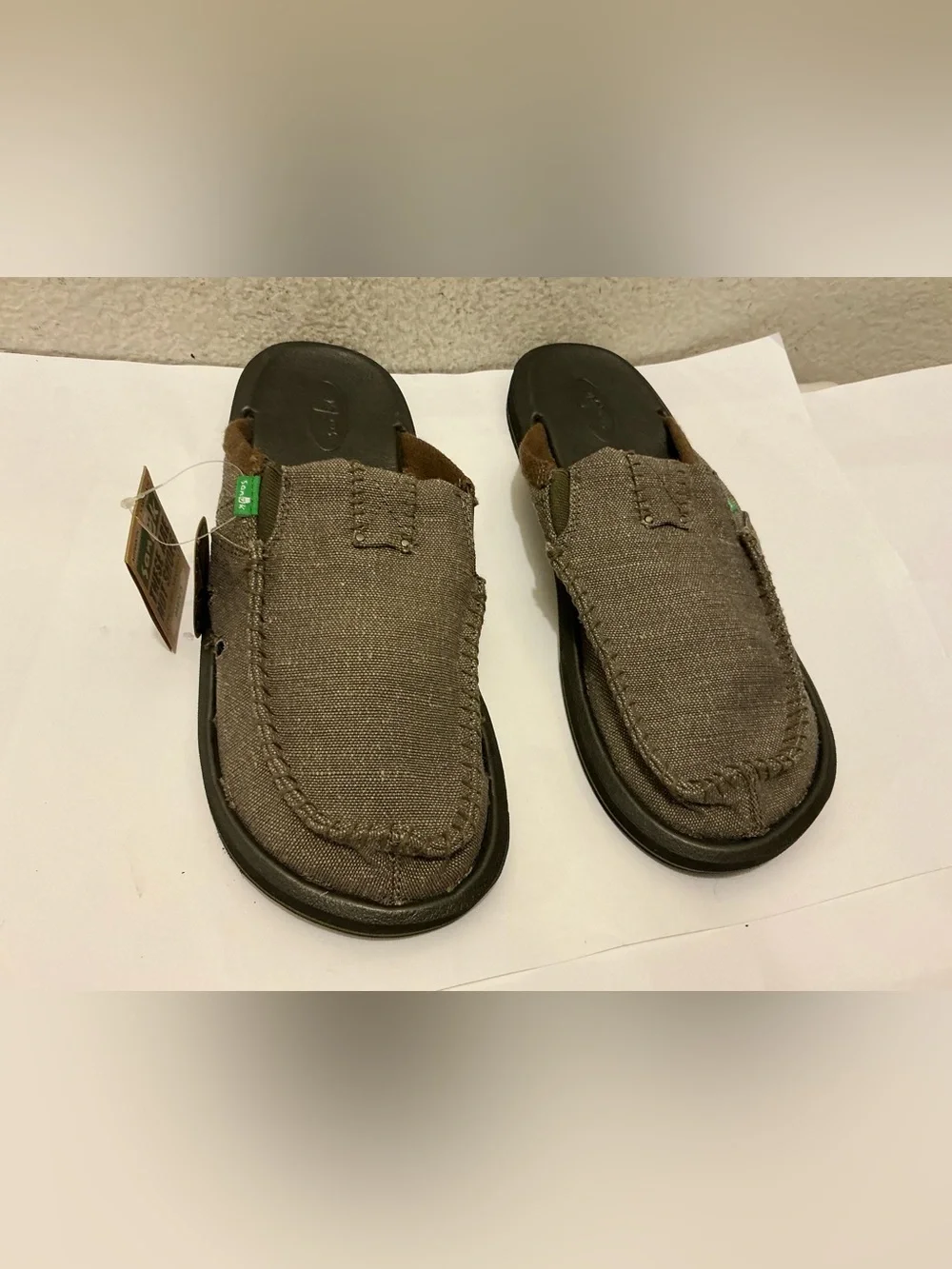 Sanuk M You Got My Back II Tan Men's Brown Canvas Slip-On Mule